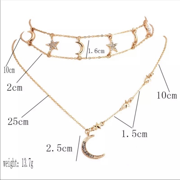 RESTOCKED✨ star moon layered necklace gold - Picture 2 of 2